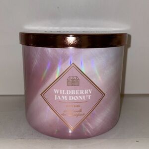 Bath & Body Works White Barn Wildberry Jam Donut Scented Candle 3 Wick New